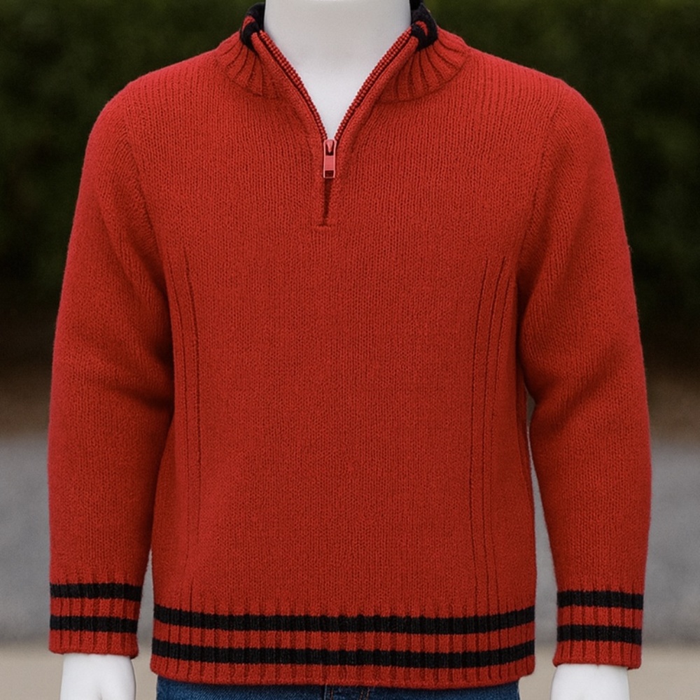 Sezzit Boys Red Quarter-Zip Sweater – Size 12, Boys